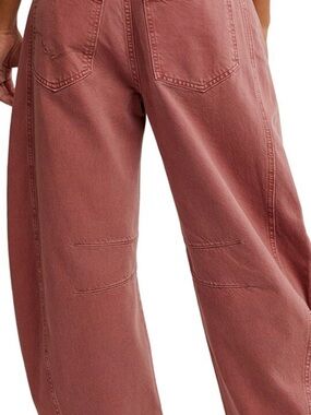 Free People mid rise barrel leg jeans,  dusty rose color